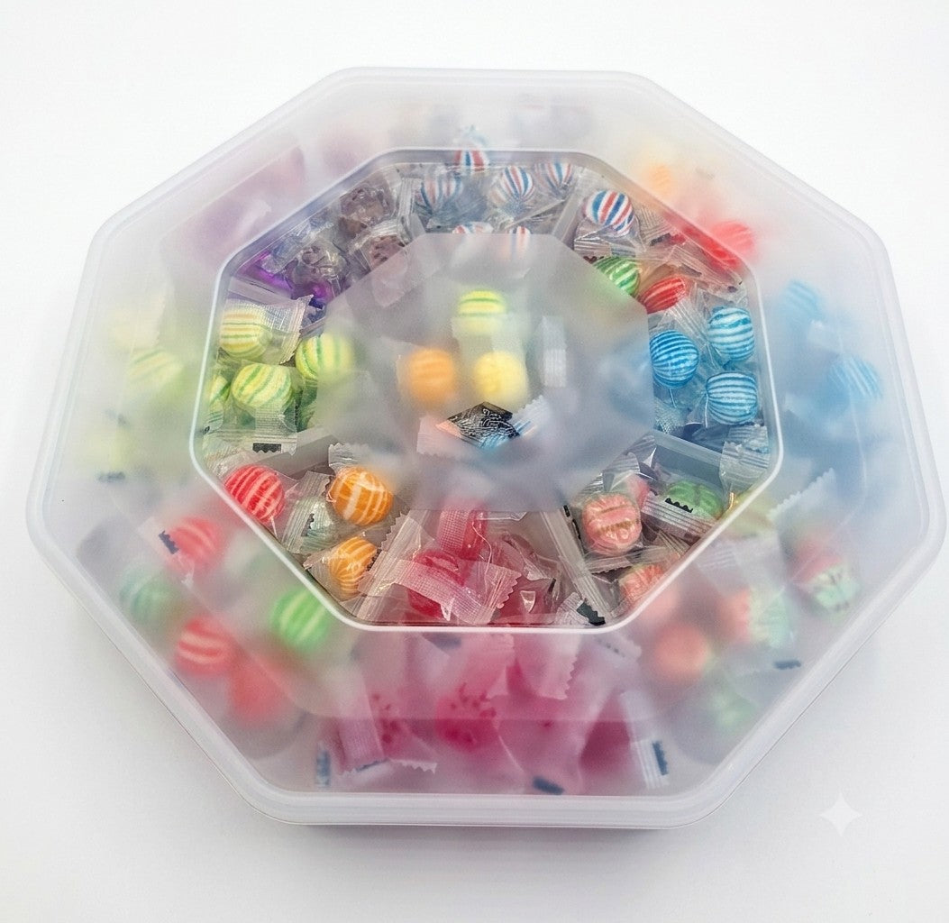 Sweet Feasts Candy Boards octagonal platter filled with assorted individually wrapped colourful hard candies